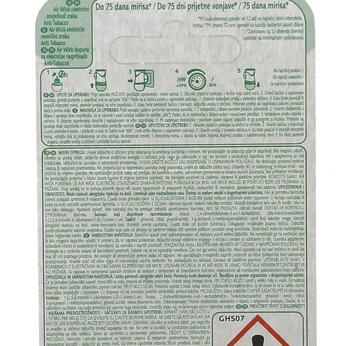 Airwick Anti-Tabacco liquid filler for electric air fresheners 19 ml