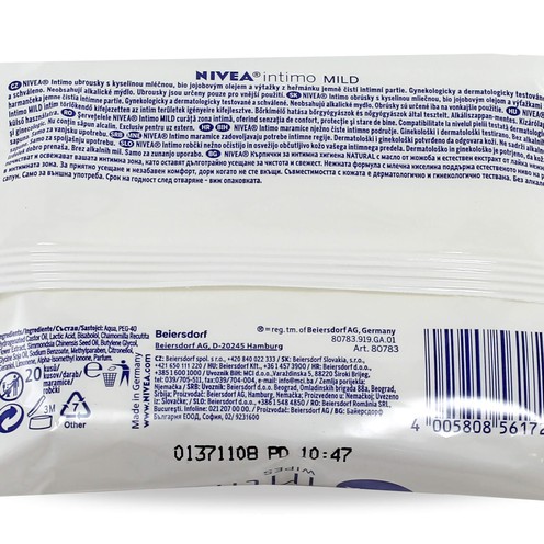 Nivea Intimo Mild Comfort Intimpflege-Tücher, 20 St