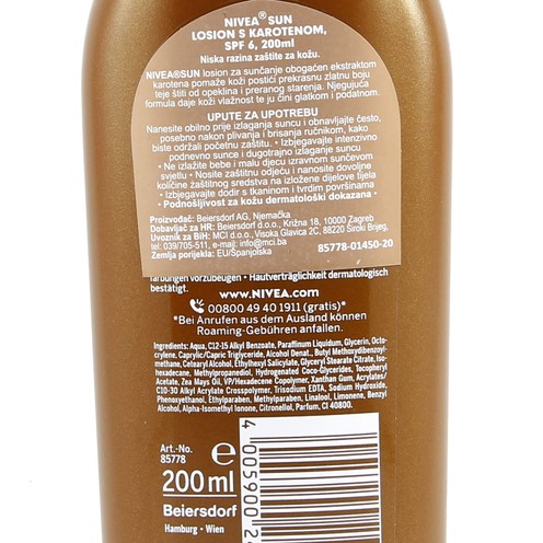 Nivea Sun Lotion mit Carotin LSF 6 200 ml
