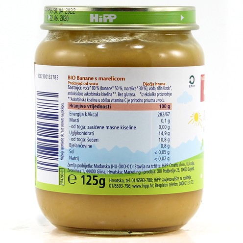 Hipp banane s marelicom 125 g