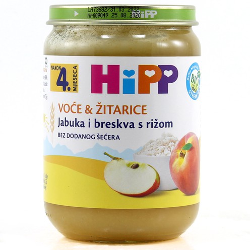 Hipp apple and peach with rice 190 g