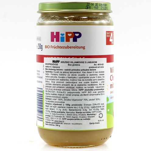 Hipp kruške viljamovke s jabukom 250 g
