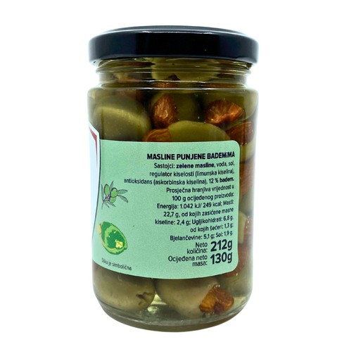 Masline punjene bademima Pepefiš 212 ml