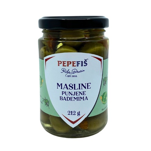 Masline punjene bademima Pepefiš 212 ml