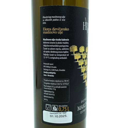 Extra virgin olive oil Hrvatin 0,75 l