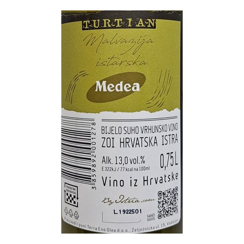 Medea Turtian Istrian Malvasia 2024 0,75 l