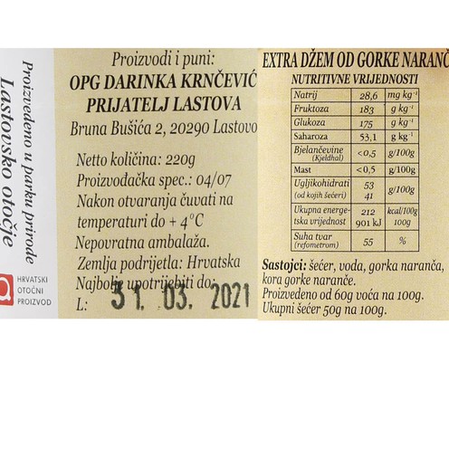Extra džem od gorke naranče 220 g