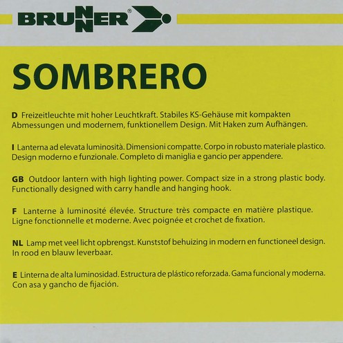 Baterijska svjetiljka SOMBRERO 4AA