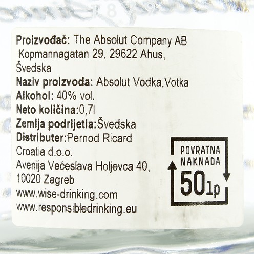 Absolut Blue Vodka 0,7 l