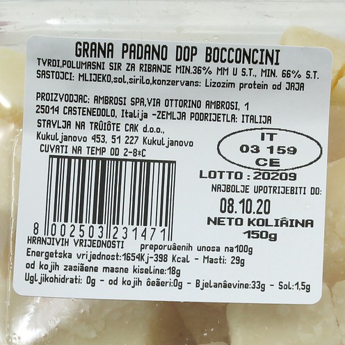 Cheese cubes Grana Padano 60g