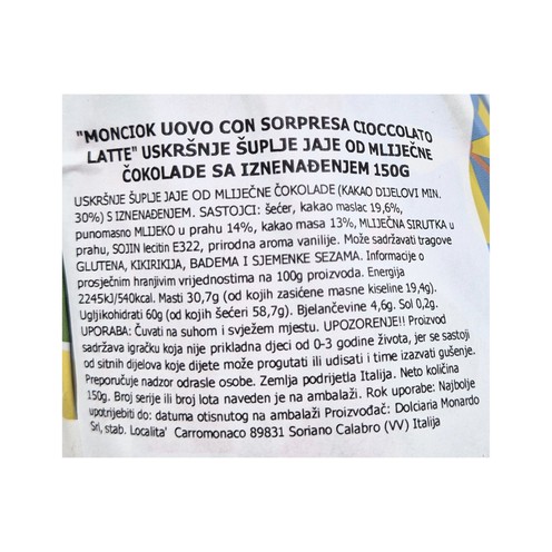 Chocolate egg Monciok 150 g