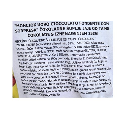 Chocolate egg Monciok 250 g