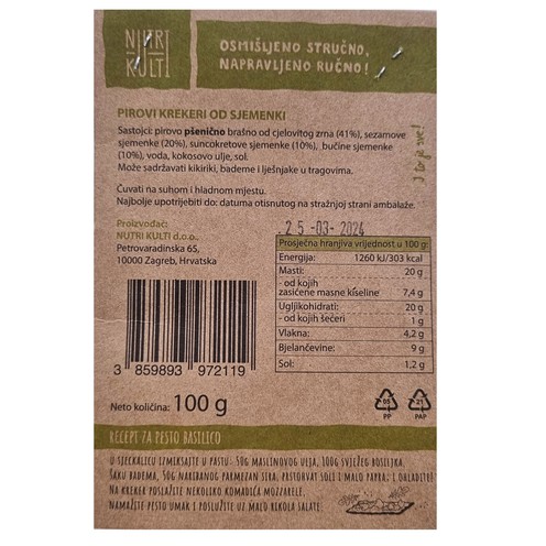 Mr. Pirko - spelt crackers with seeds 100 g