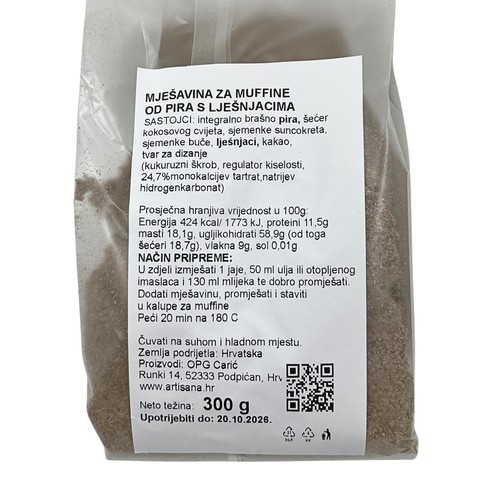 Mješavina za muffine od pira Artisana 280 g