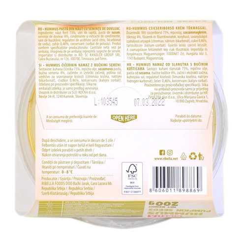 Ribella hummus bučine sjemenke 200 g