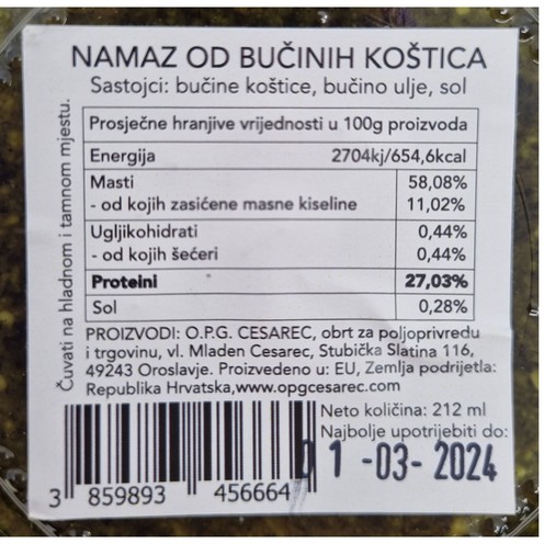 Pesto - namaz od bučinih koštica 212 ml