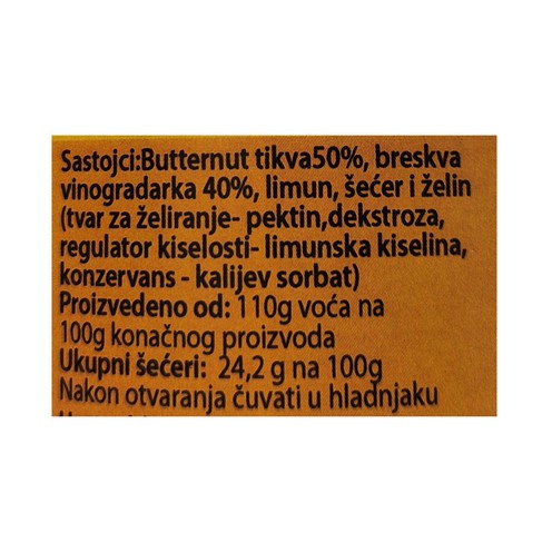 Namaz od butternut tikve i breskve 370 g