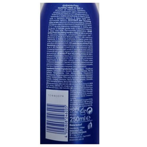 Nivea Rich Nourishing mlijeko za tijelo 250 ml