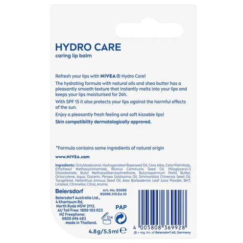 Nivea Hydro Care Lippenbalsam 4,8 g
