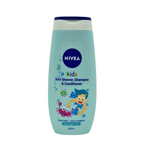 Nivea Kids 3in1 shower gel, shampoo and conditioner 250 ml - apple scent