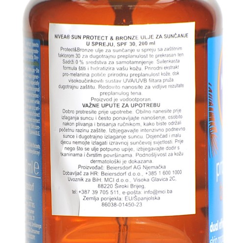 Nivea Sun Protect & Bronze SPF 30 Sonnenöl 200 ml