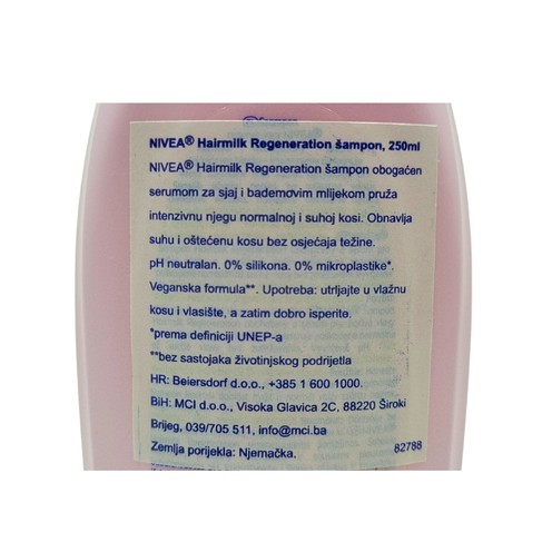 Nivea Hairmilk Regeneration shampoo 250 ml
