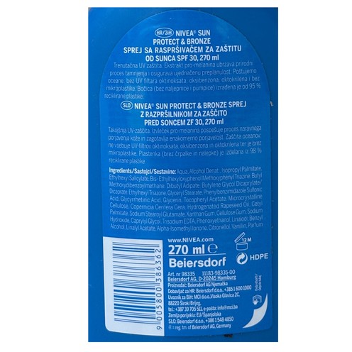 Nivea Sun Protect & Bronze Spray LSF 30 270 ml