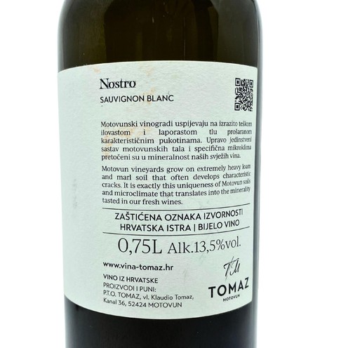 Nostro Sauvignon Blanc 2023 Tomaz 0,75 l
