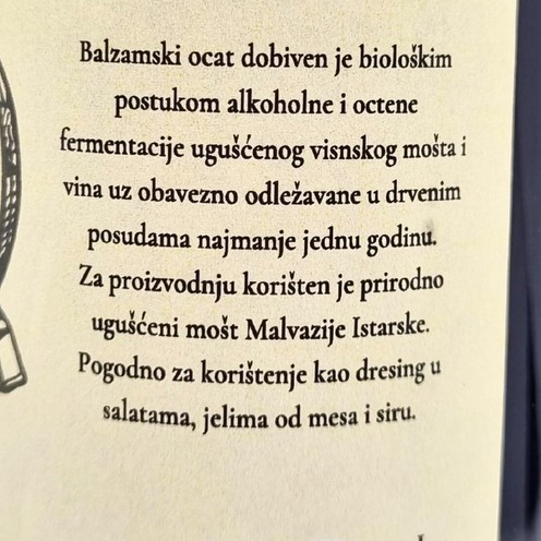 Istrian malvasia balsamic vinegar OPG Čehić 0,75 l