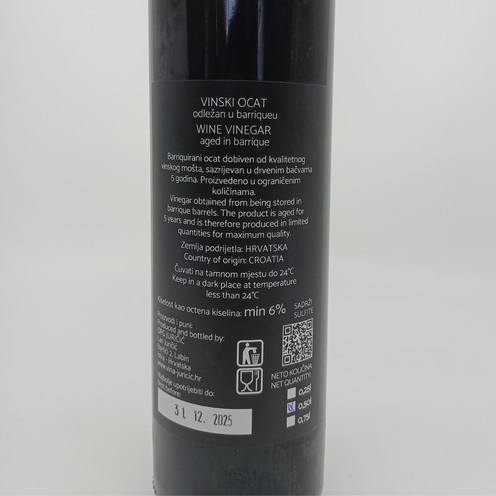 Wine vinegar barrique OPG Juričić 0,5 l