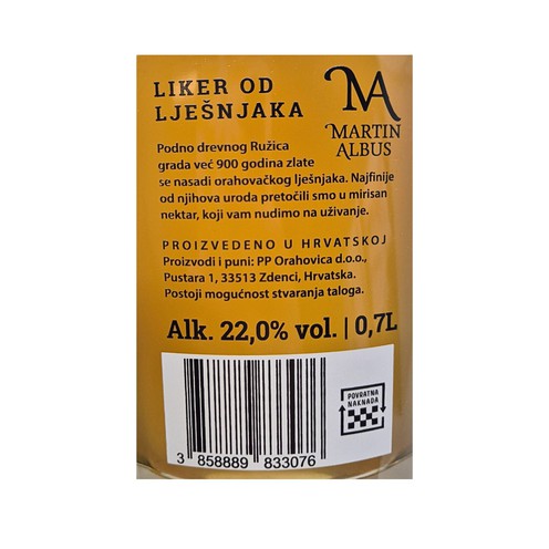 Haselnusslikör Martin Albus 0,7 l