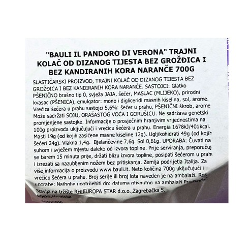 Pandoro di Verona Bauli 700 g