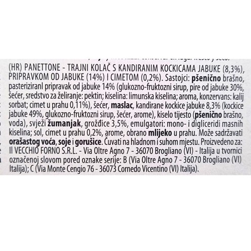 Panettone con mela, uvetta e cannella Gran Ducale 750 g