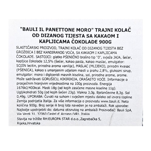 Panetonne tamni Bauli 900 g