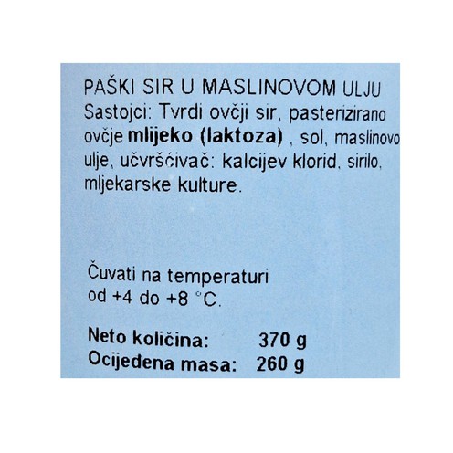 Paški sir u maslinovom ulju Pepefiš 370 g