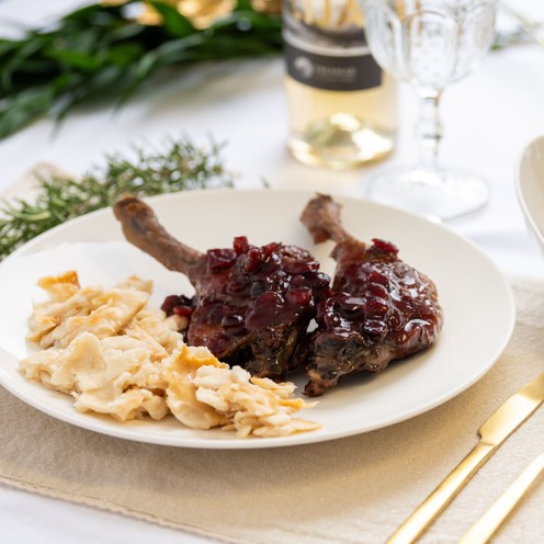 Ente in Preiselbeersauce für 2 Personen (700 g)