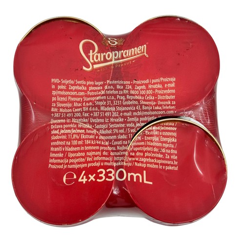 Staropramen beer in a can 4x0,33 l