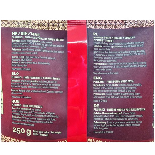 Pljukanci - frische Nudeln 250 g
