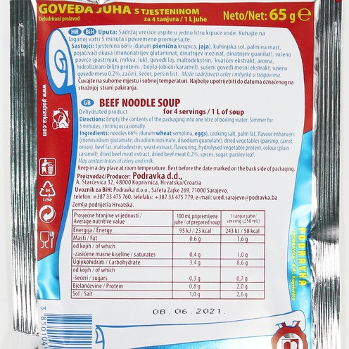 Beef noodle soup 62 g