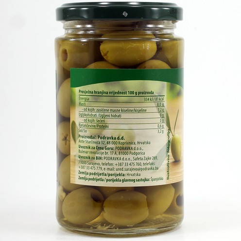 Grüne Oliven entkernt Podravka 330 g