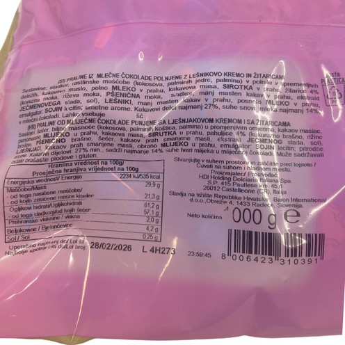 Chocolate pralines blue Sorini 1000 g