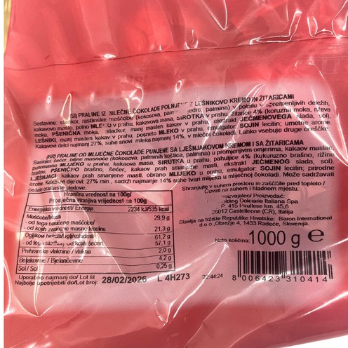 Čokoladne praline red Sorini 1000 g