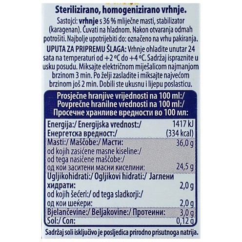 Whipping cream 36% m.f. 200 ml
