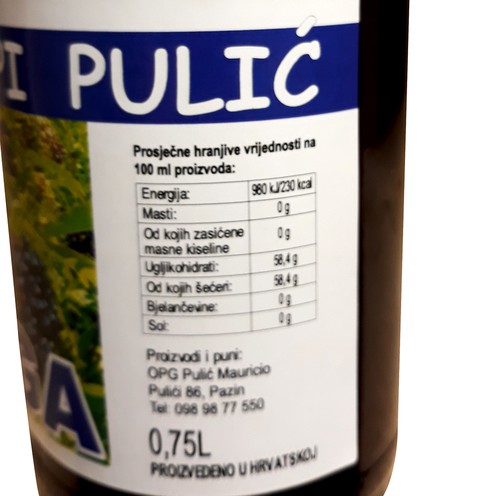 Domaći sirup od bobica bazge 0,75 l