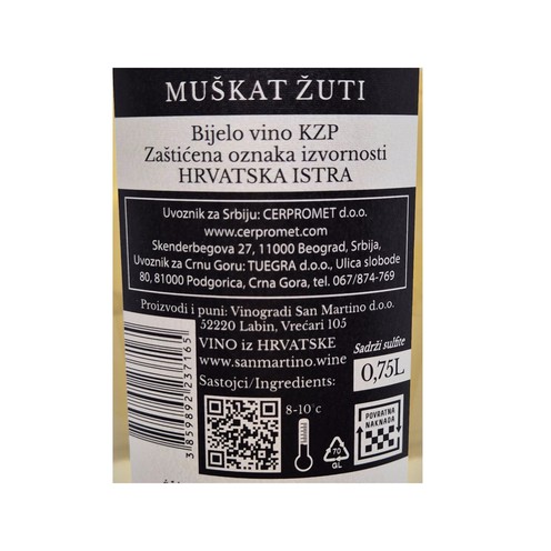 Muškat Superiore San Martino 0,75 l