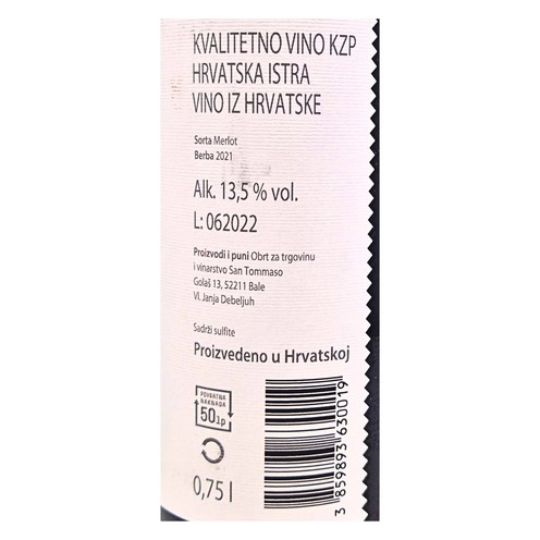 Merlot 2021 San Tommaso 0,75 l