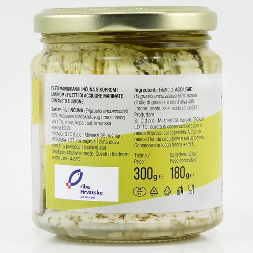 Marinated anchovies (dill and lemon) 300 g