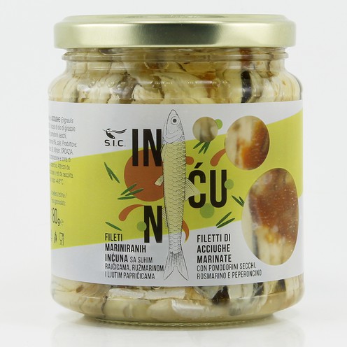 Marinated anchovies (dried tomato, rosemary, chili) 300 g