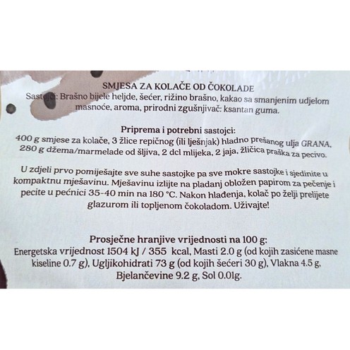 Smjesa za kolače od čokolade 400 g