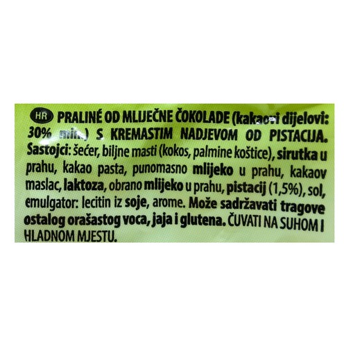 Schokoladeneier gefüllt mit Pistaziencreme Witor's 250 g